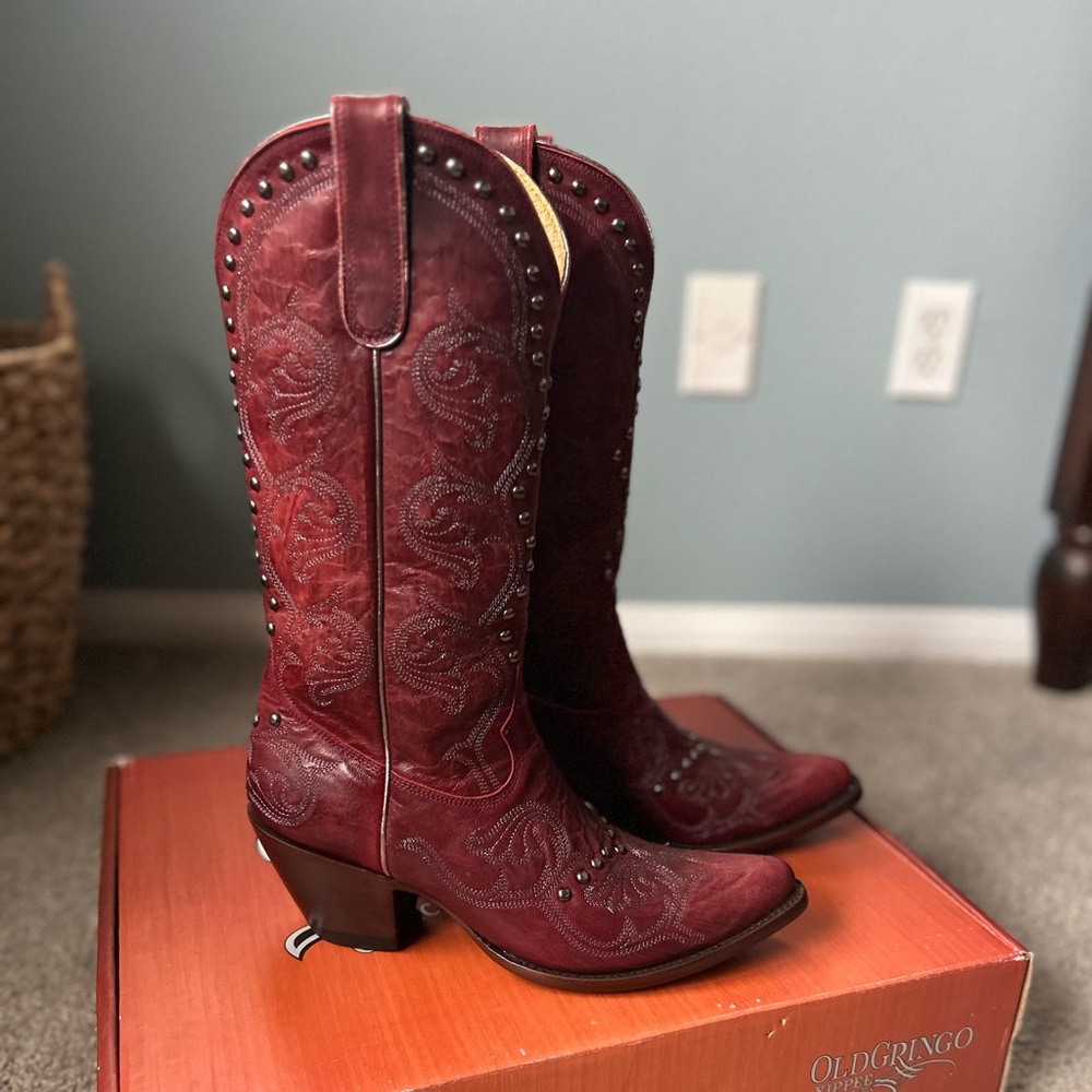 Old Gringo Terra Beautiful Studded Red Leather Western Boots